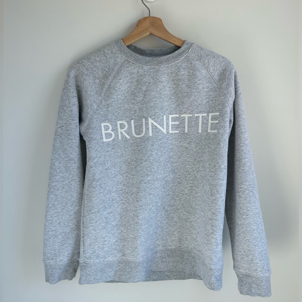 Brunette The Label Heather Gray Logo Crewneck Sweatshirt